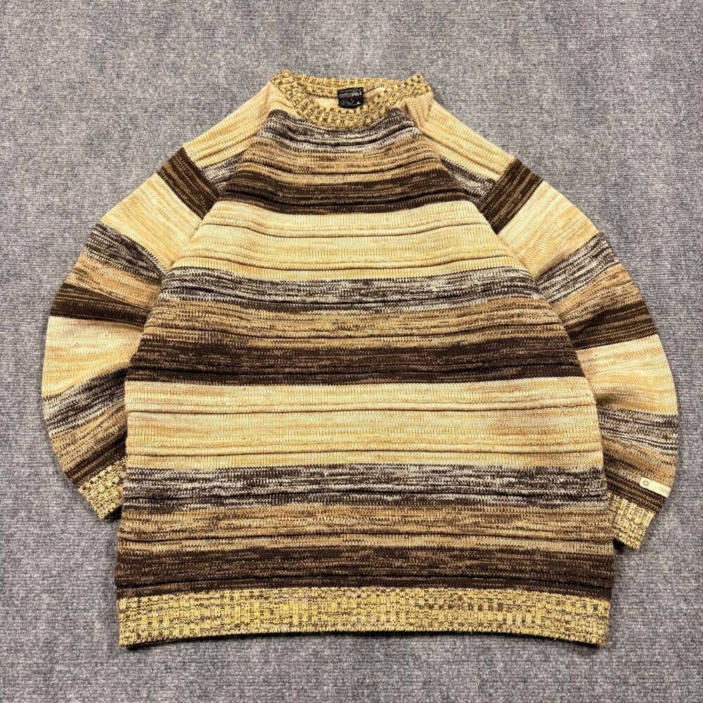 vintage y2k southpole striped knit brown sweater